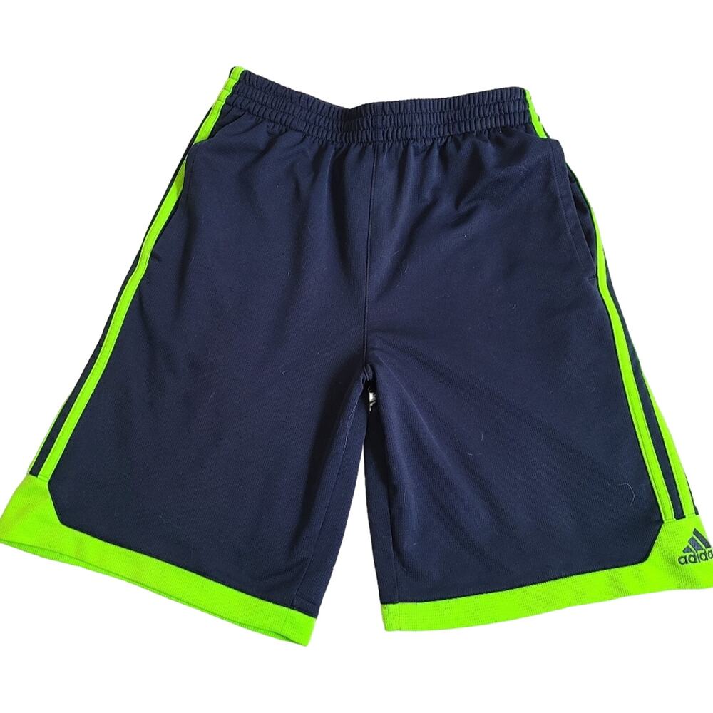 Adidas Navy Blue And Green Athletic Shorts Boys Size XL
